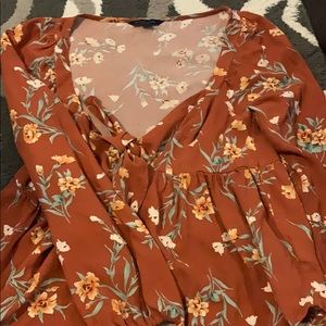 Brown floral top